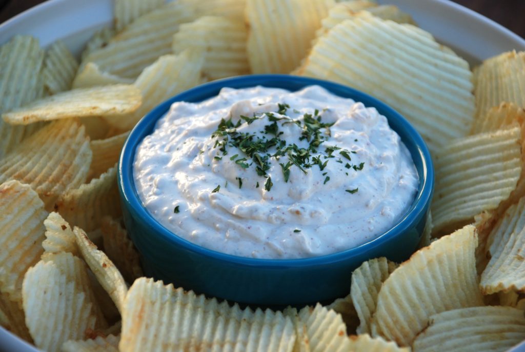 Gluten Free Onion Dip and chips