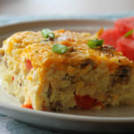 Slice of Gluten Free Sausage and Egg Breakfast Casserole