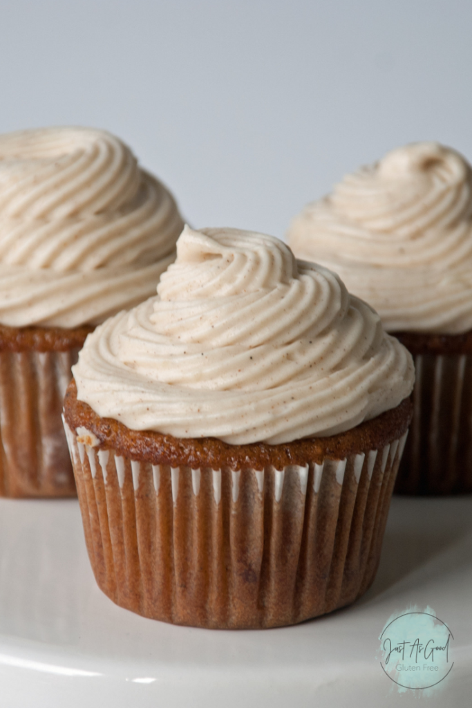 Gluten Free Carrot Cake Cupcakes with Cinnamon Cream Cheese Frosting