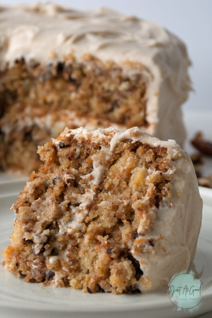 Gluten Free Carrot Cake Slice with Cinnamon Cream Cheese Frosting