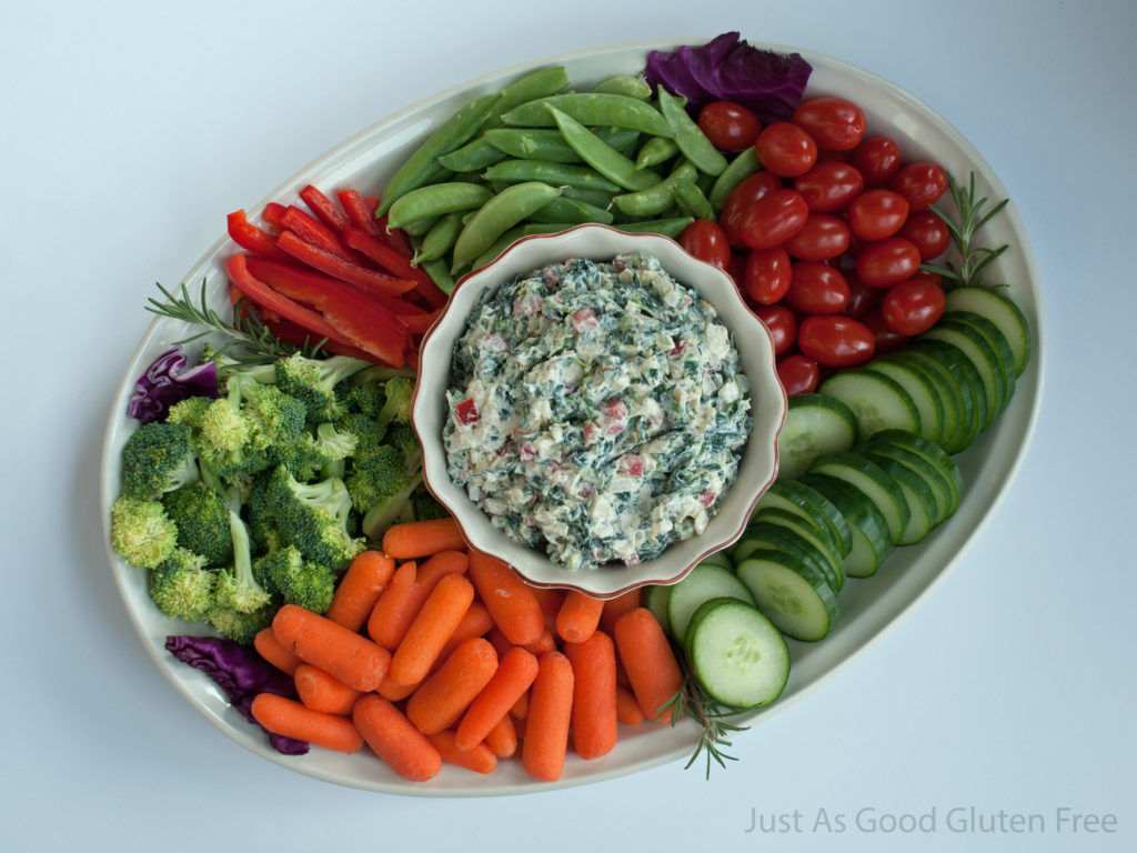 Blue Cheese Spinach Dip Plate with Veggies