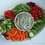 Blue Cheese Spinach Dip Plate with Veggies