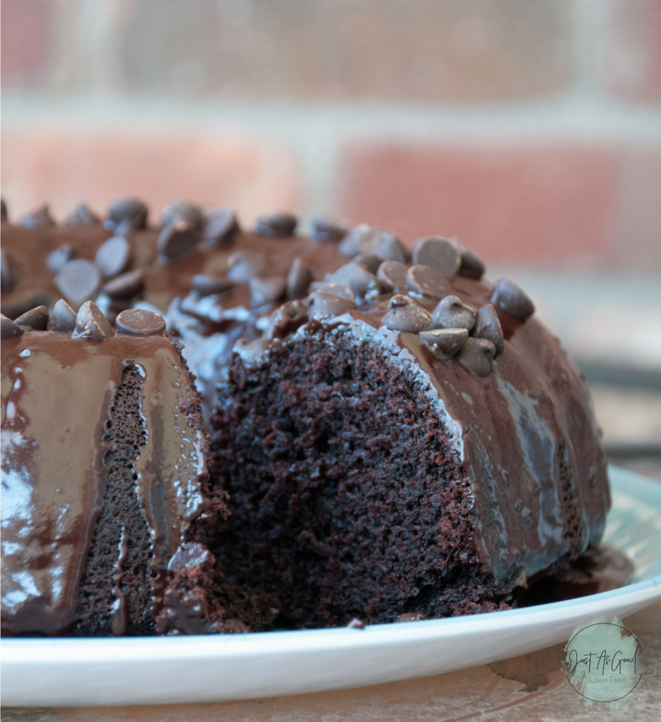 Gluten Free Chocolate Bundt Cake sliced