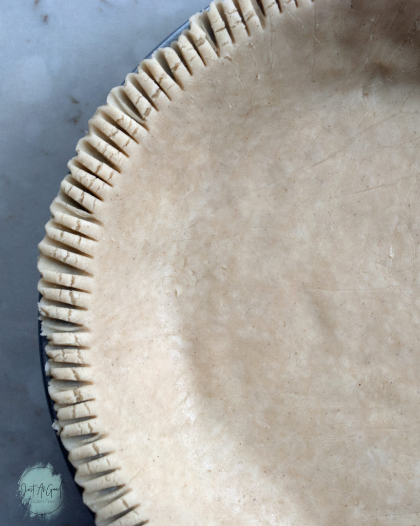 Corner of gluten free pie crust