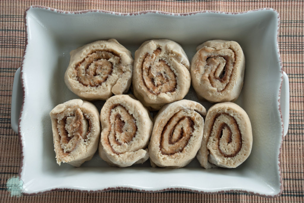 Gluten Free Cinnamon Roll Dough Before Final Proof