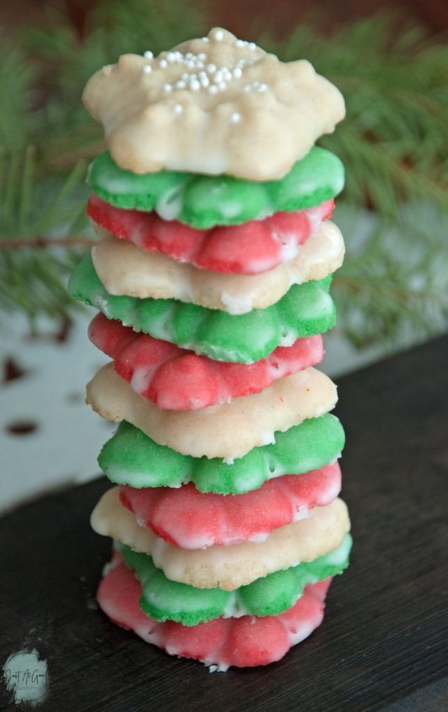 Gluten Free Spritz Cookies stacked side view