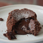 Gluten Free Molten Lava Cake single cut open