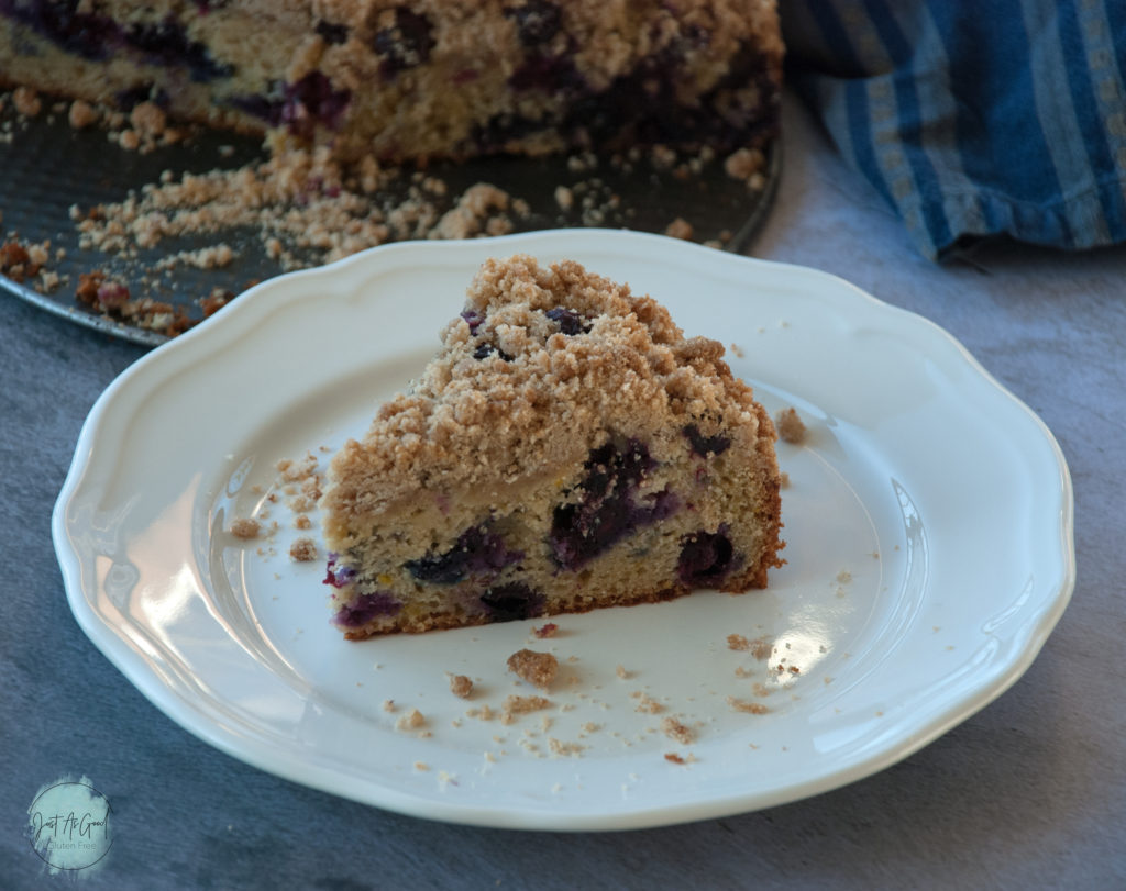 Gluten Free Blueberry Crumble Cake Slice