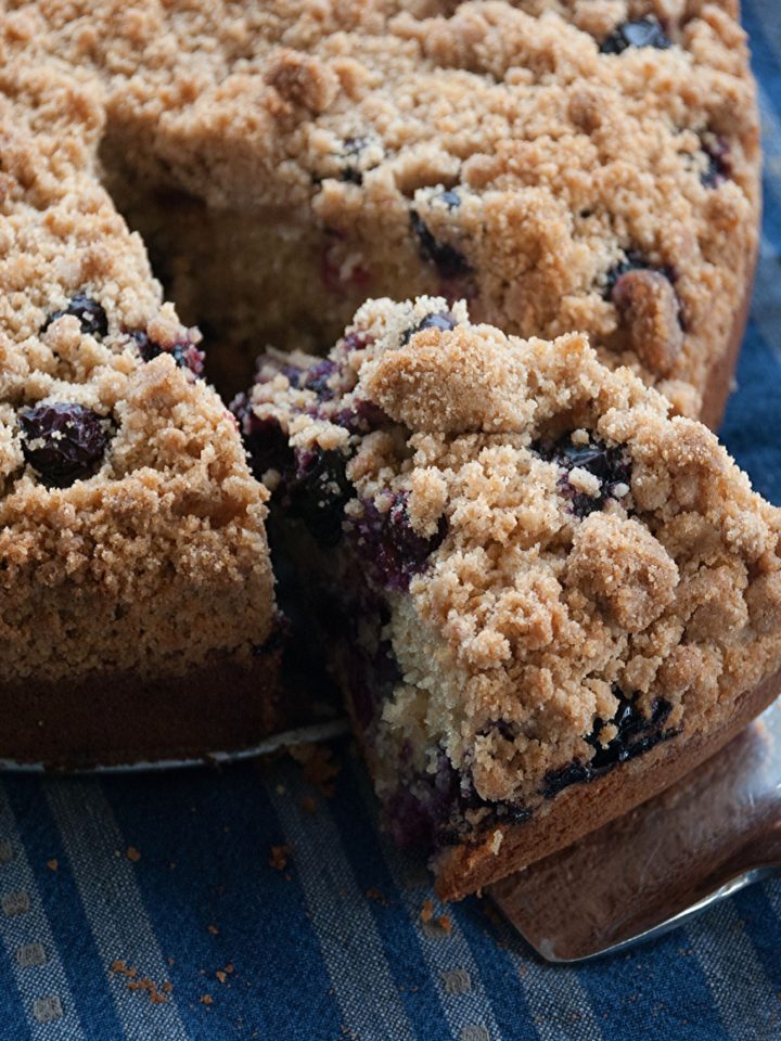 Gluten Free Blueberry Crumble Cake Slice from Whole Cake