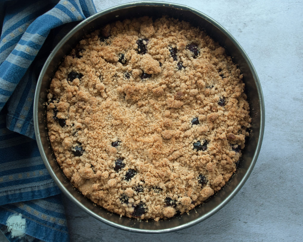 Gluten Free Blueberry Crumble Cake Top View