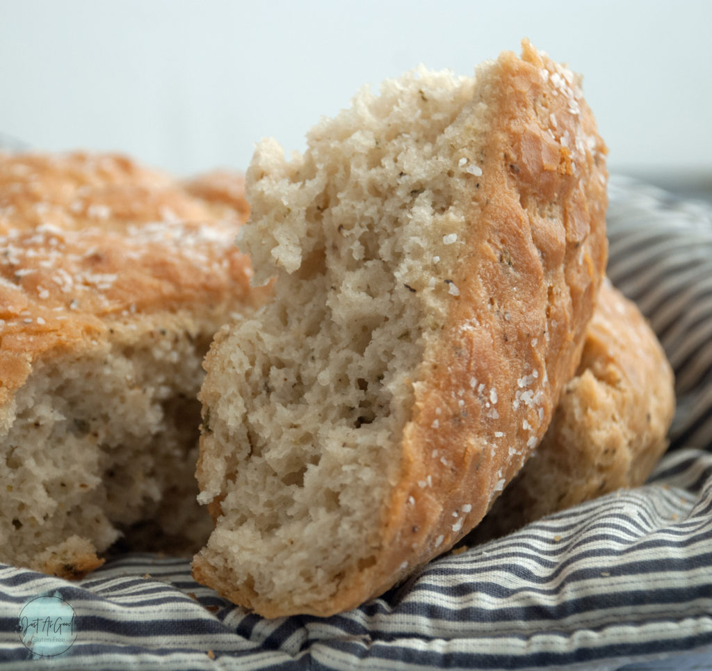 Chunk of gluten free rosemary bread