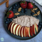 Walnut Snickerdoodle Dip on plate with fruit