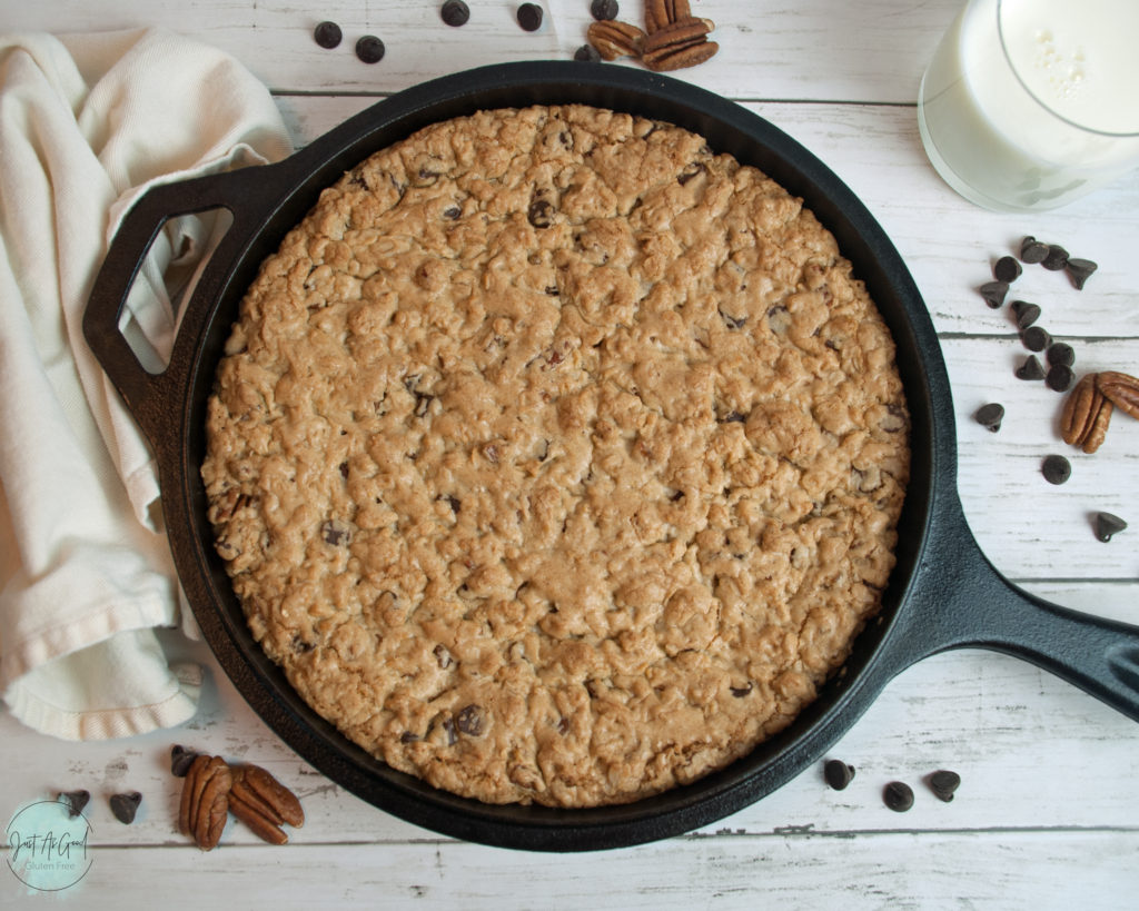 Gluten Free Chocolate Chip Oatmeal Skillet Cookie