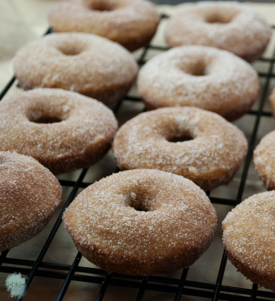 Rack of Gluten Free Baked Apple Cider Donuts