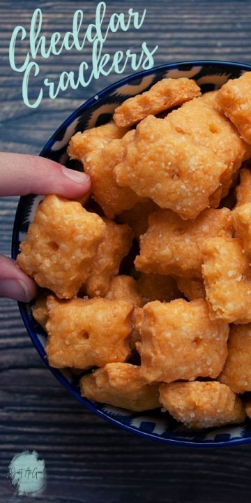 bowl of cheddar crackers