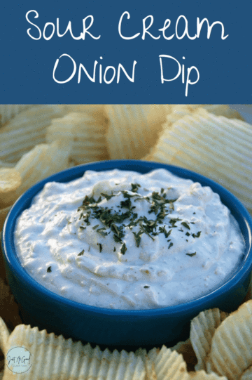 wavy potato chips with a bowl of sour cream onion dip