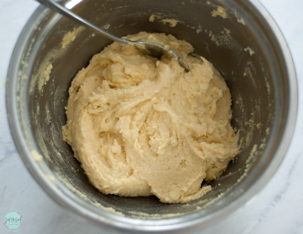 frangipane in mixing bowl