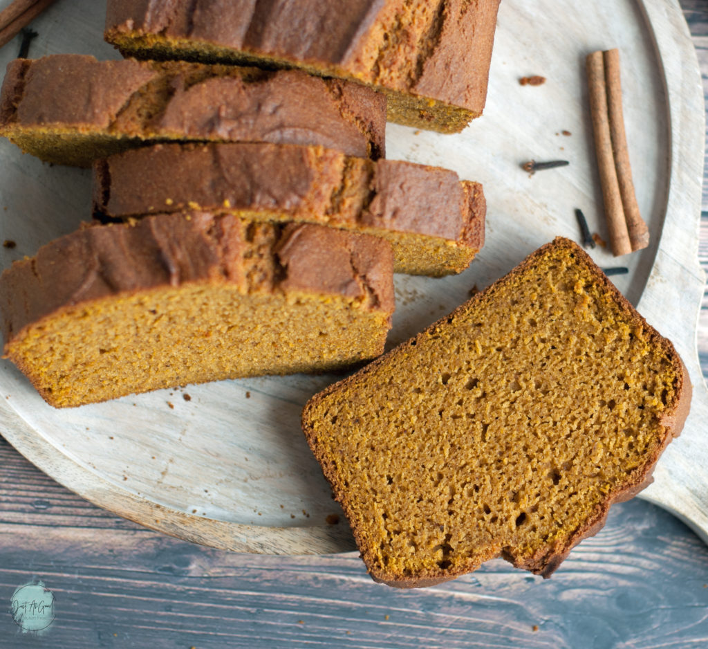 top view of pumpkin bread slice