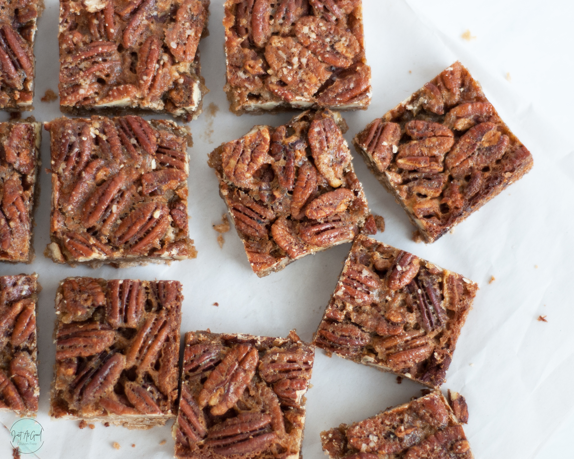 pecan pie bars cut in squares